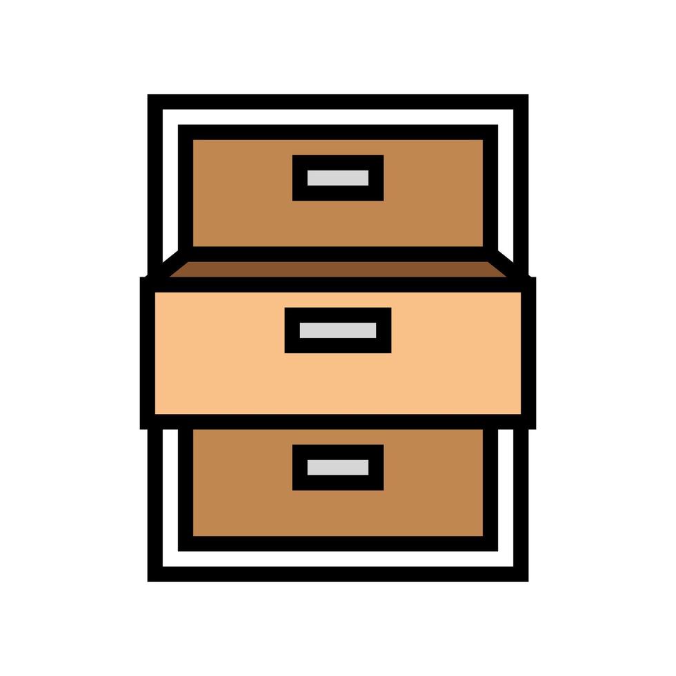 drawer open color icon vector illustration