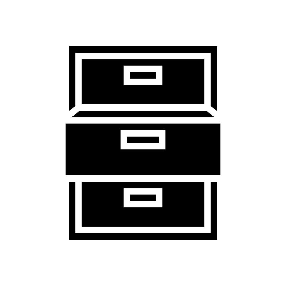 drawer open glyph icon vector illustration