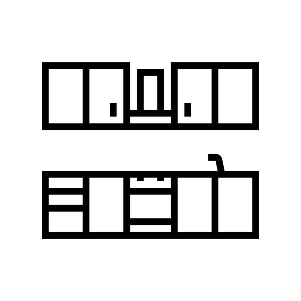 muebles de cocina línea icono vector ilustración