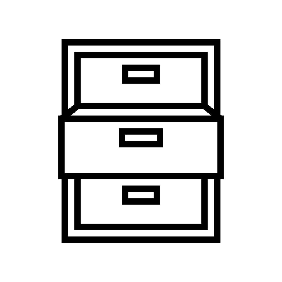 drawer open line icon vector illustration