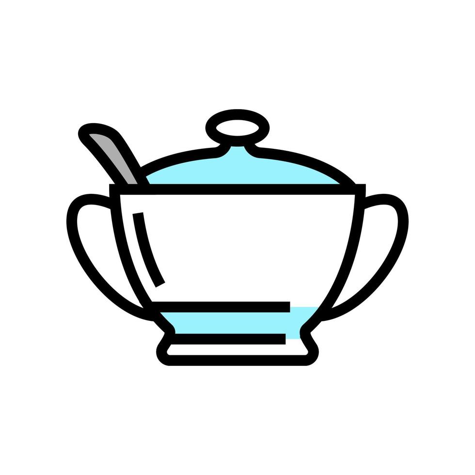 ilustración de vector de icono de color de tazón de azúcar