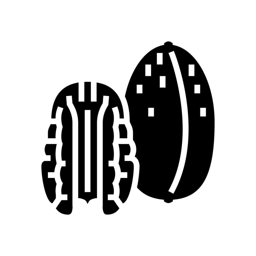 pecan nut glyph icon vector illustration