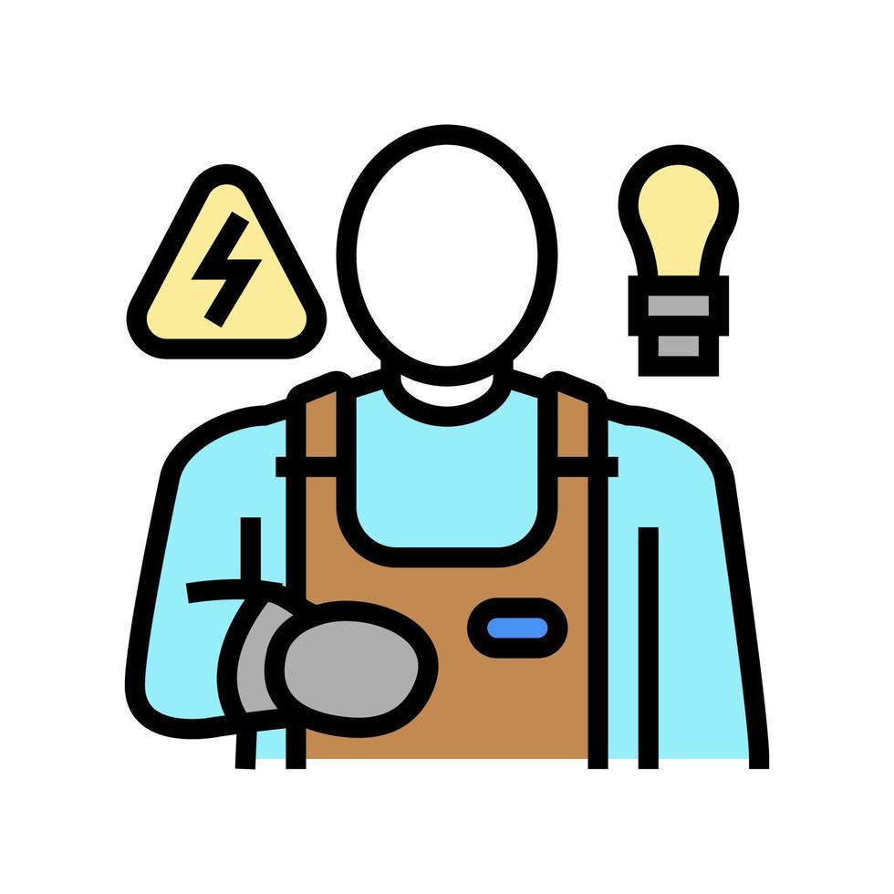 electrician worker color icon vector illustration