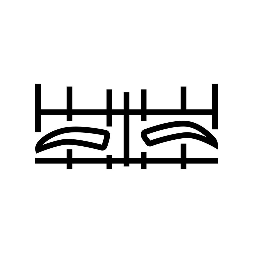 asymmetrical eyebrow features line icon vector illustration
