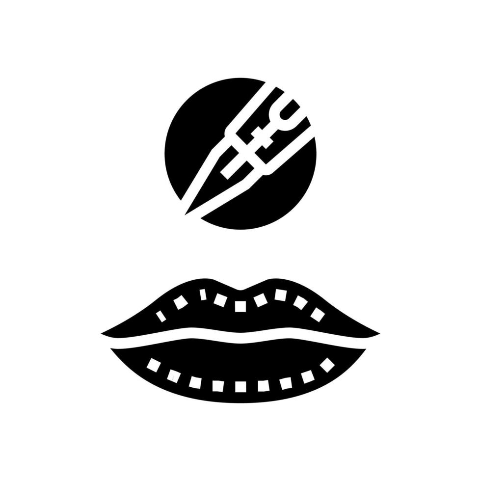 lip tattoo glyph icon vector illustration
