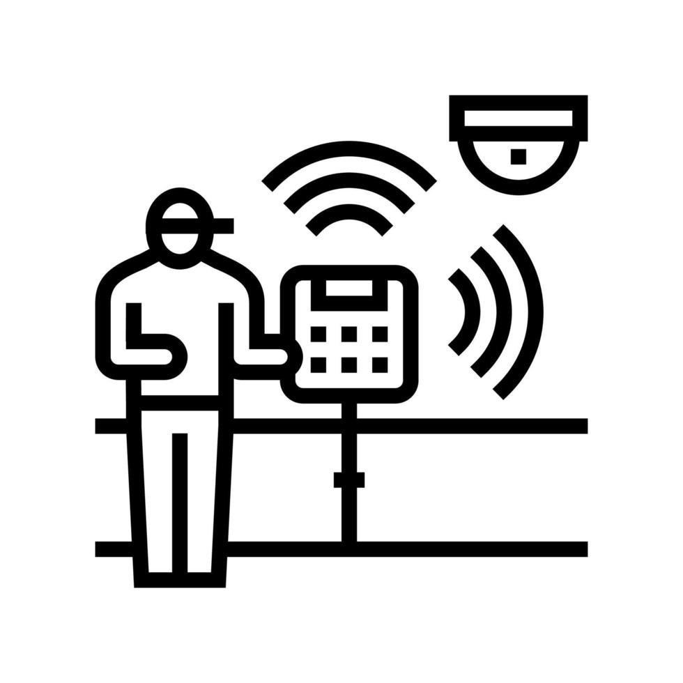 smart home device installation line icon vector illustration