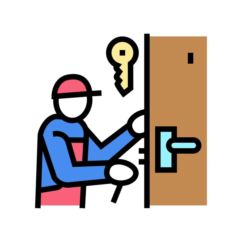 locksmith repairing color icon vector illustration