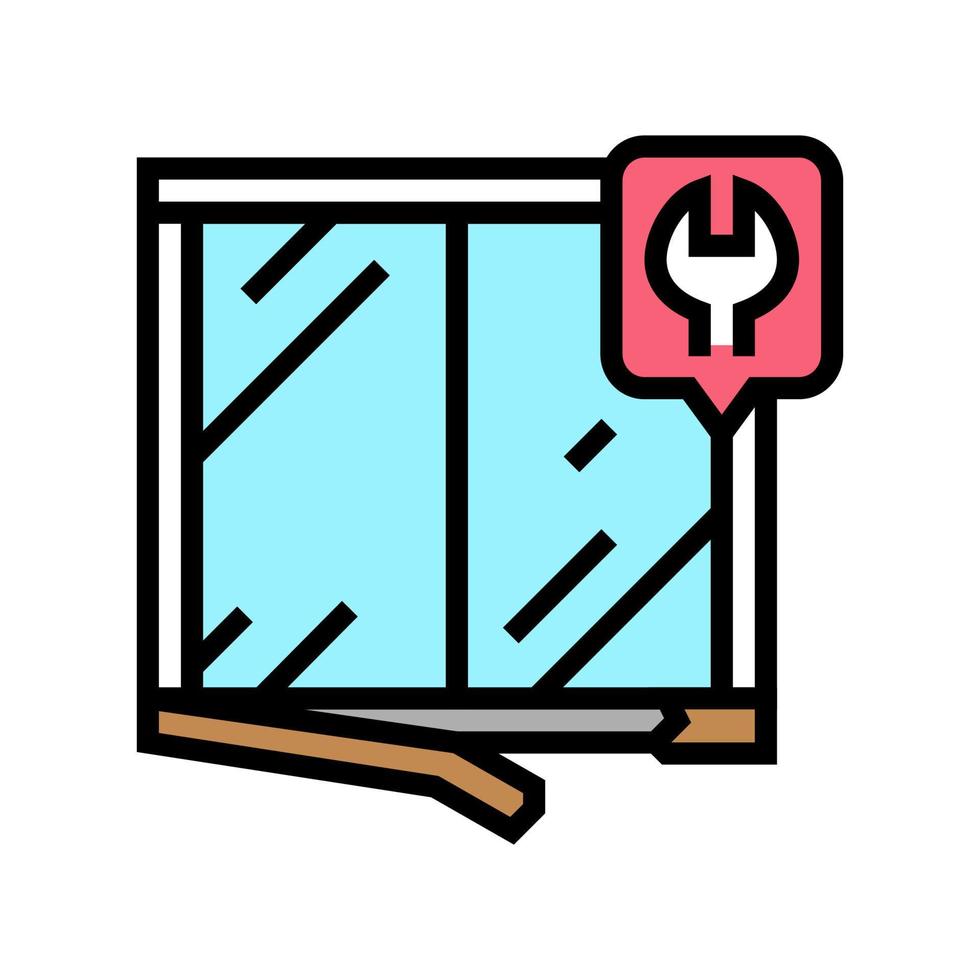 ilustración de vector de icono de color de reparación de marco de ventana
