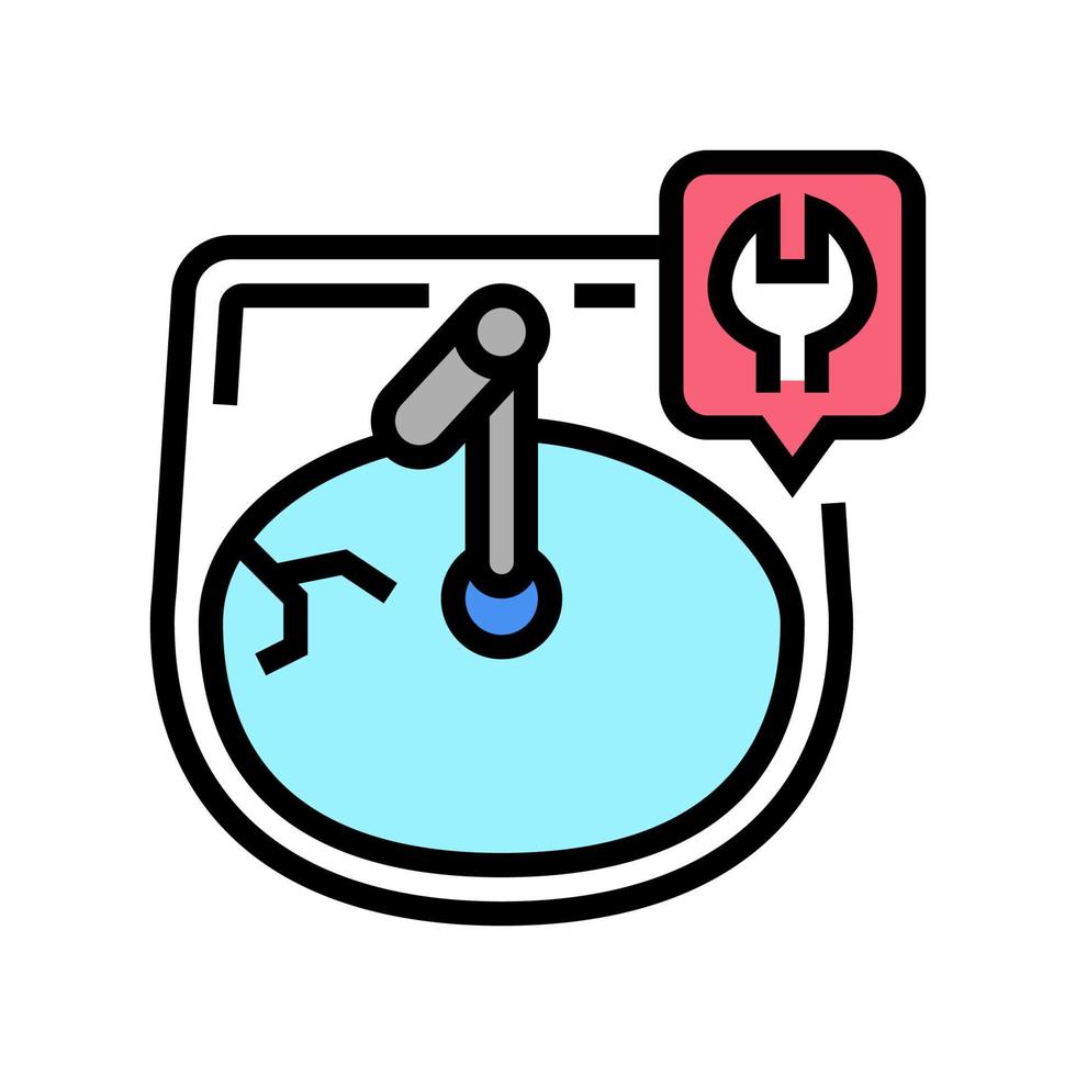 sink repairs color icon vector illustration