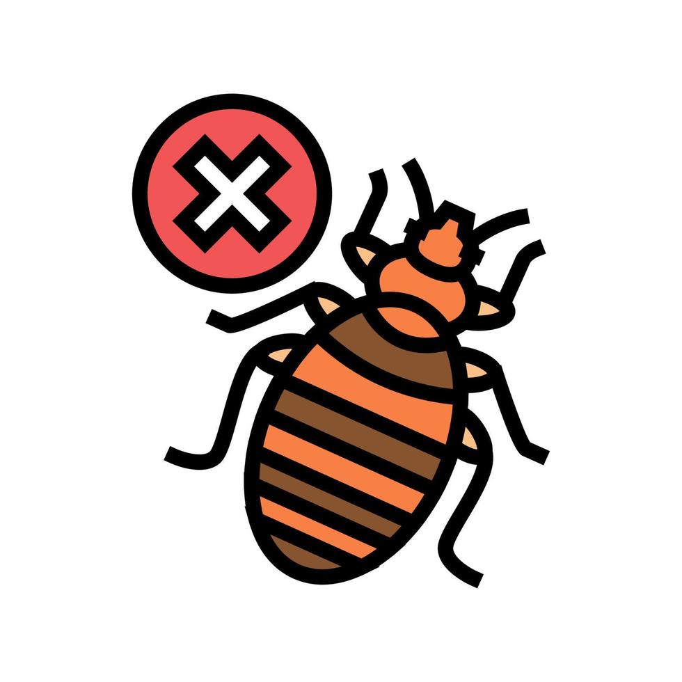 bed bug treatment color icon vector illustration