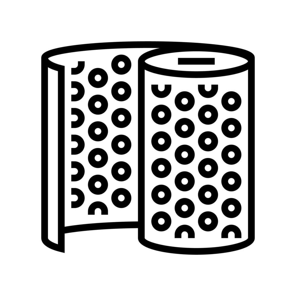 bubble wrap plastic line icon vector illustration