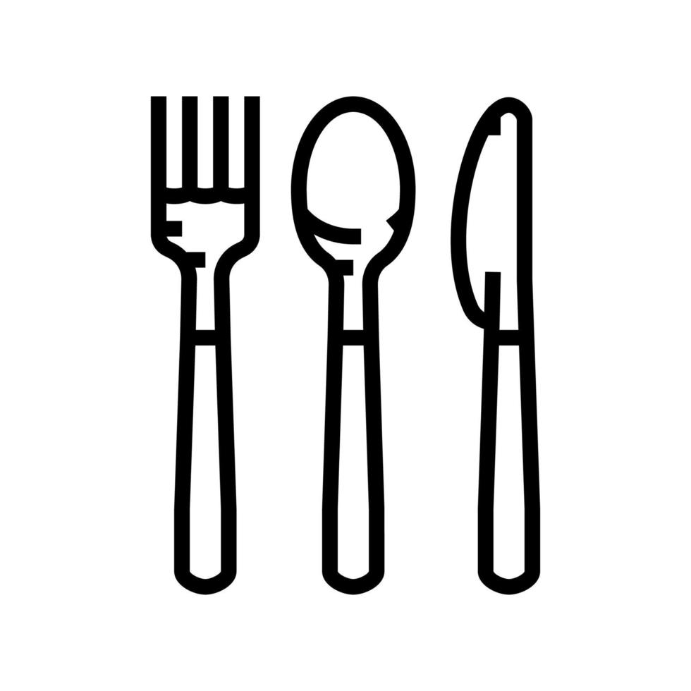 cutlery plastic line icon vector illustration