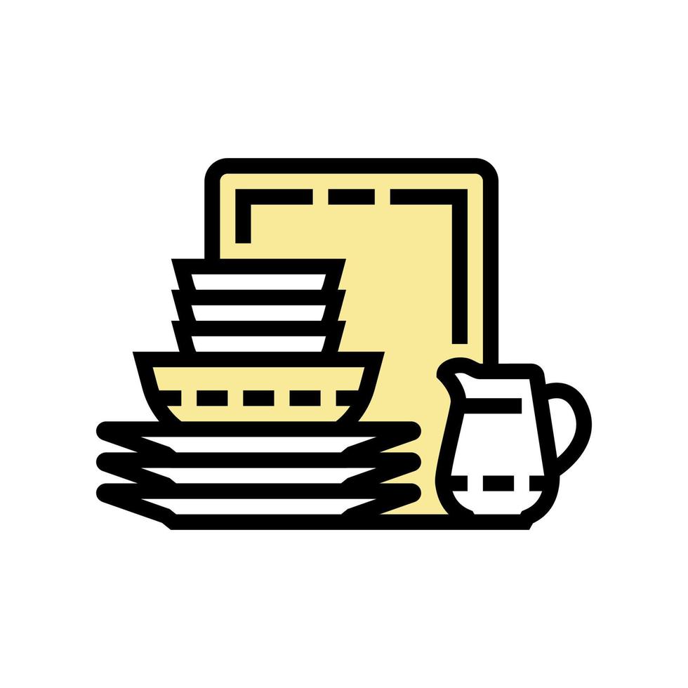 porcelain tableware color icon vector illustration