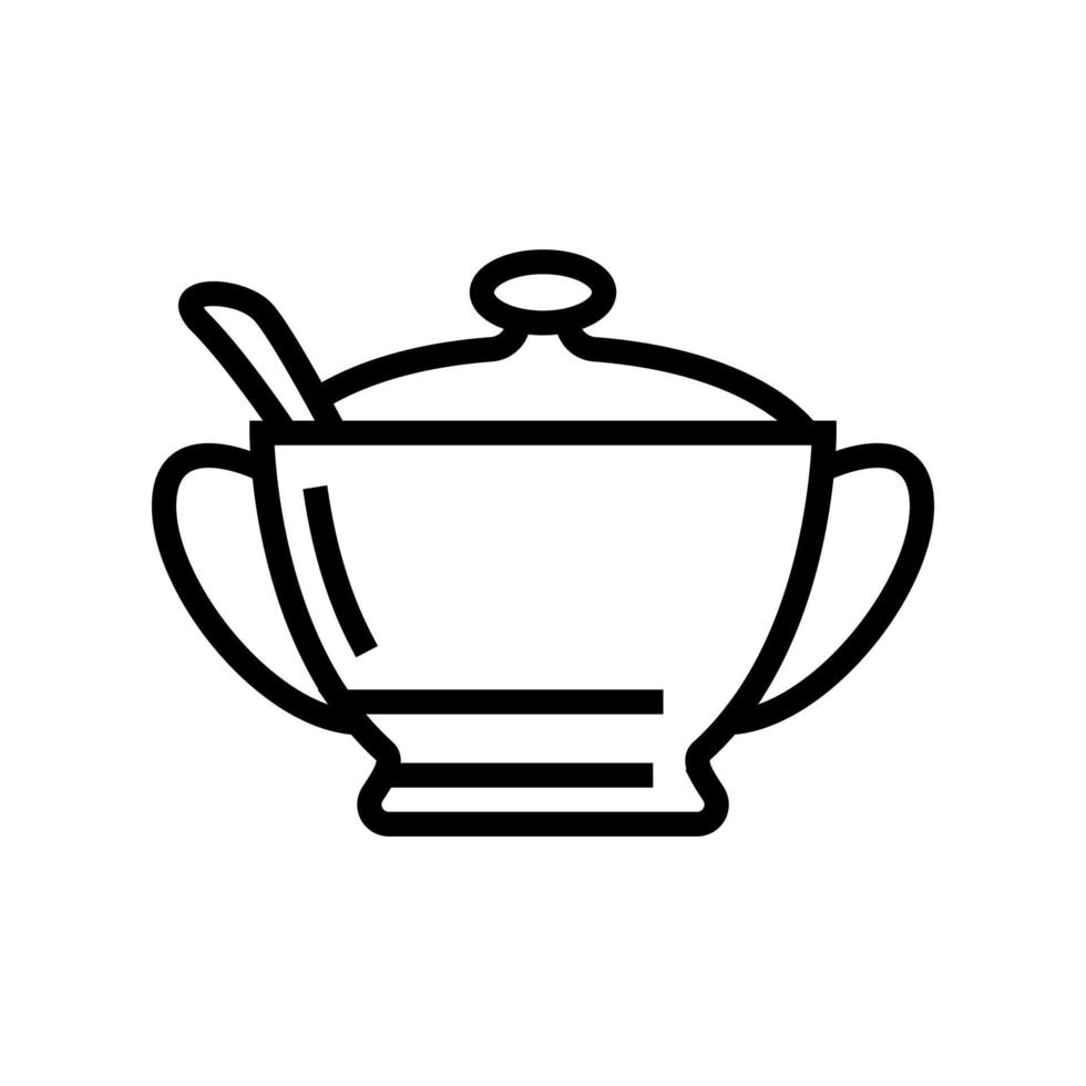sugar bowl line icon vector illustration