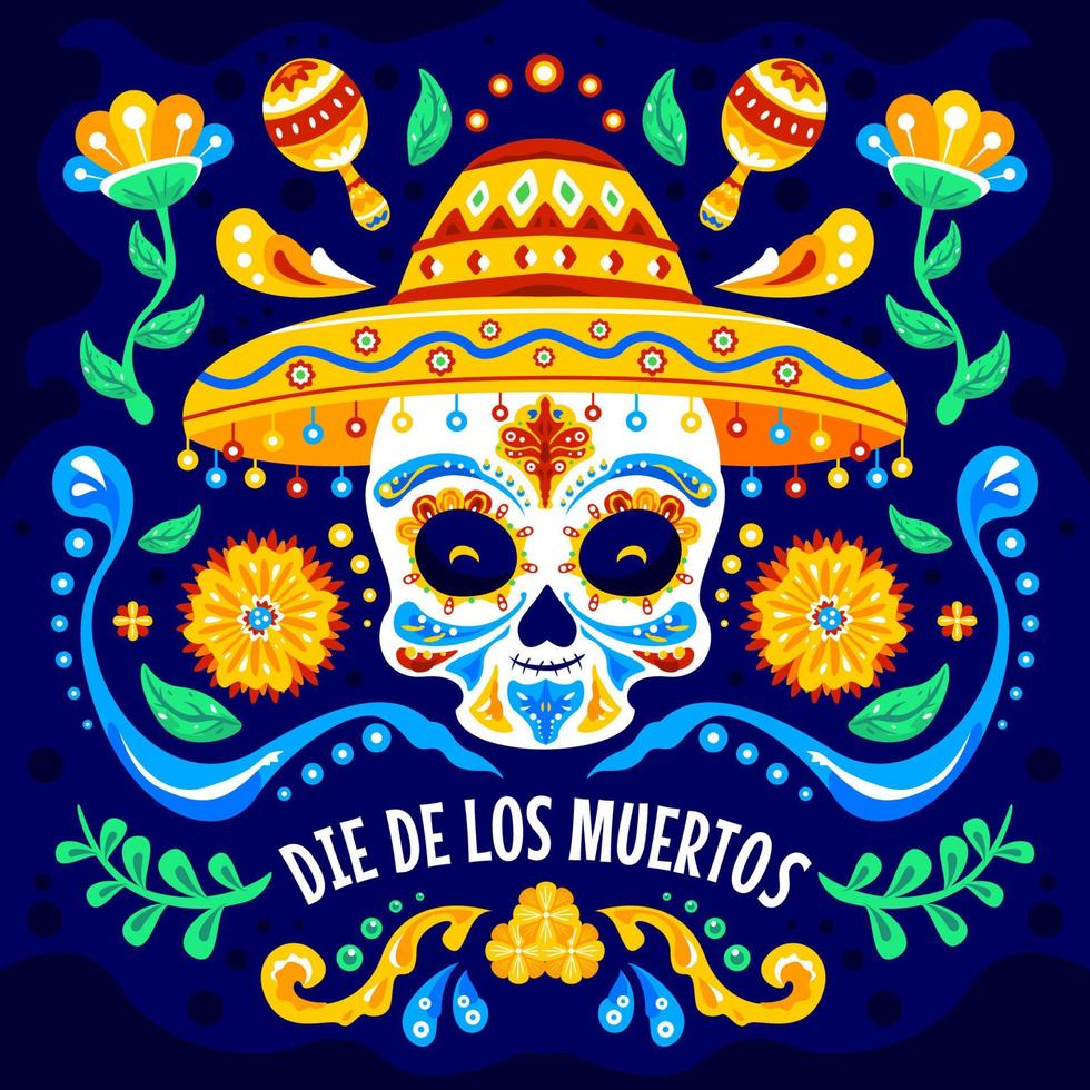 concepto de dia de los muertos vector