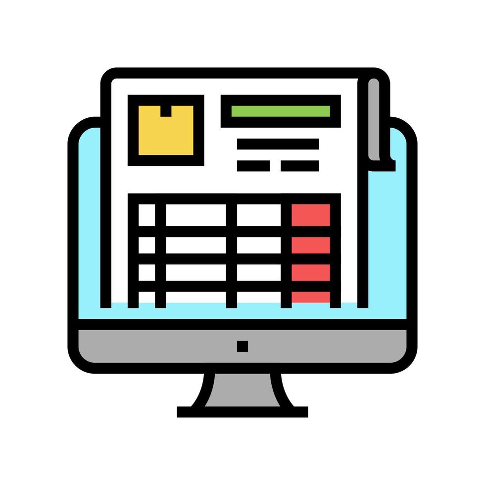 inventory report color icon vector illustration