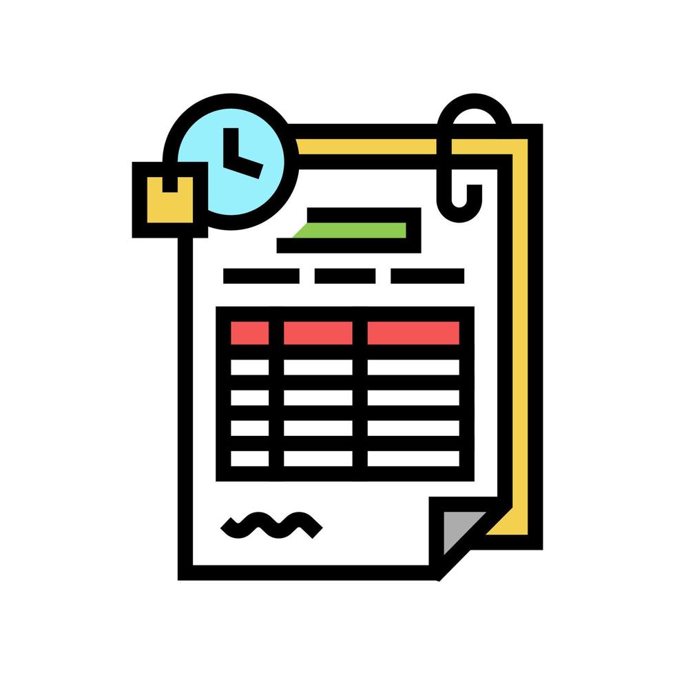 replenishment order worksheet color icon vector illustration