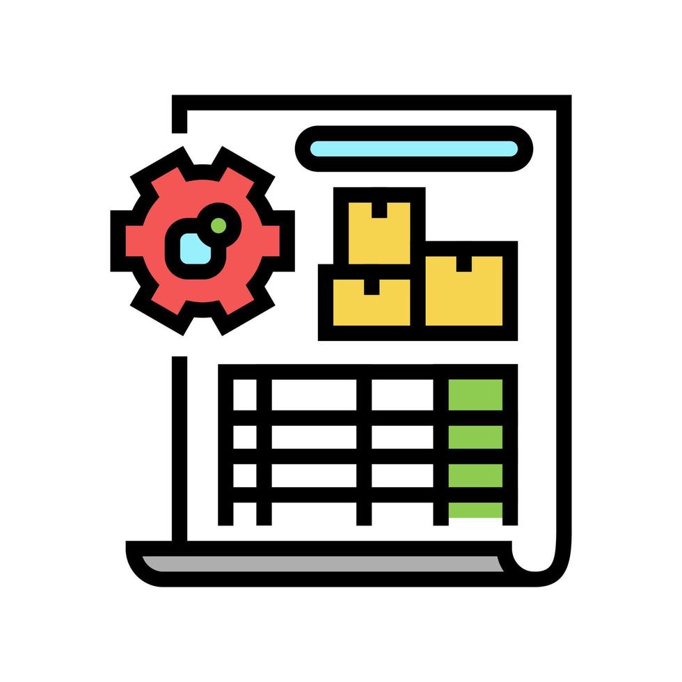 inventory adjustment report color icon vector illustration