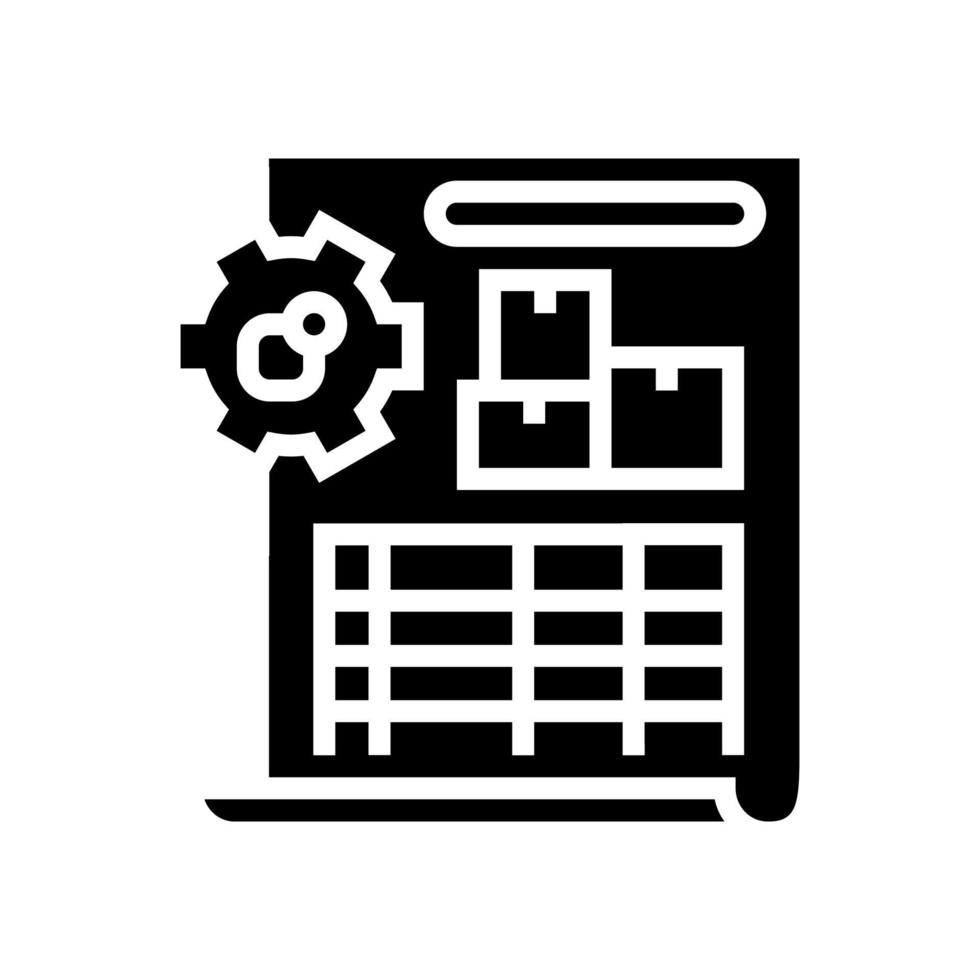 informe de ajuste de inventario icono de glifo ilustración vectorial vector