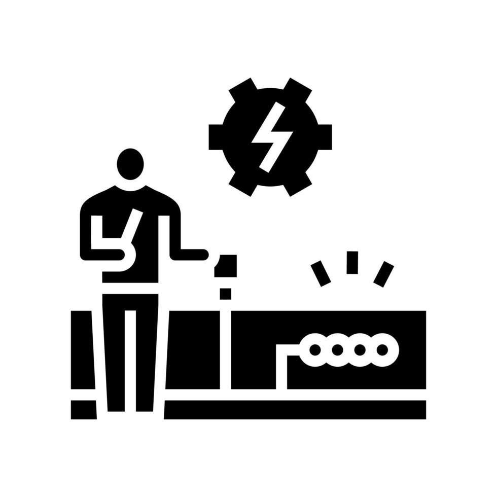 switches and sockets installation glyph icon vector illustration