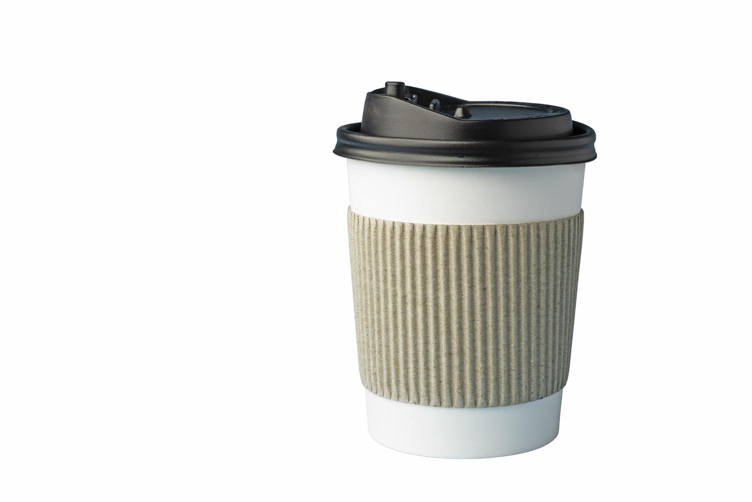 paper coffee cup on white background photo