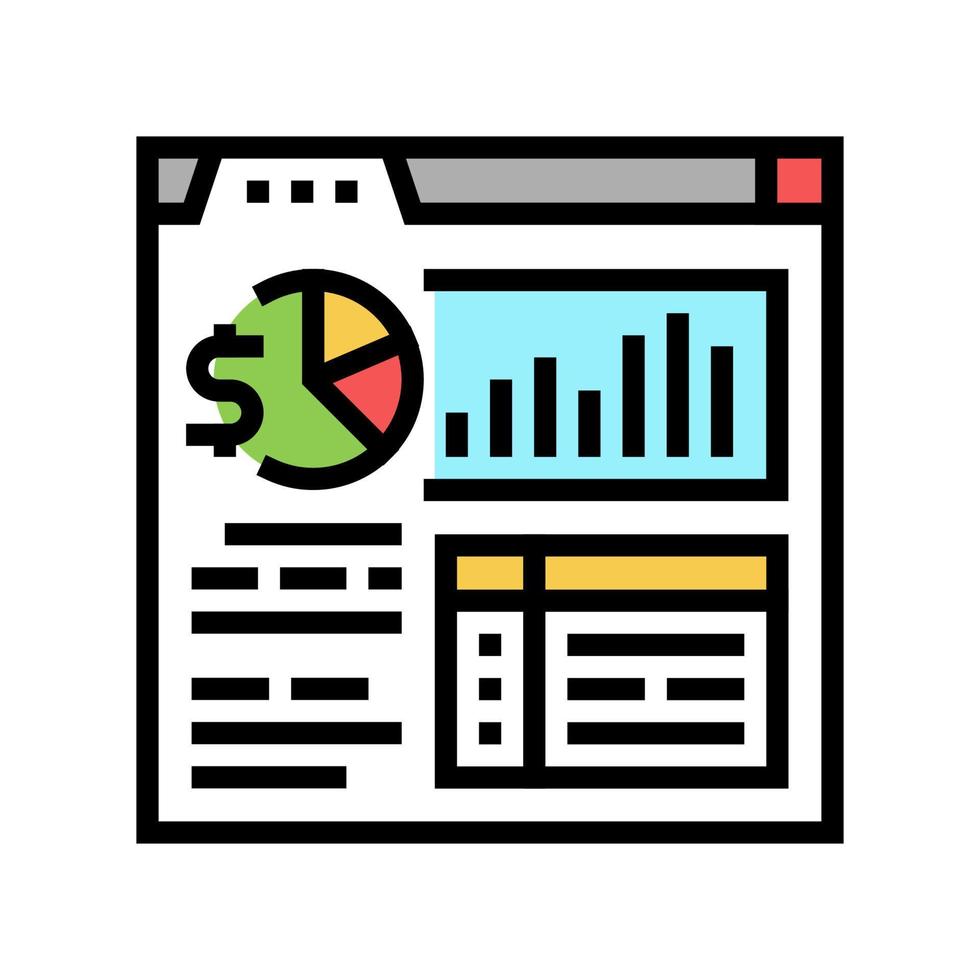 informe de ventas icono de color ilustración vectorial 10223473 Vector ...