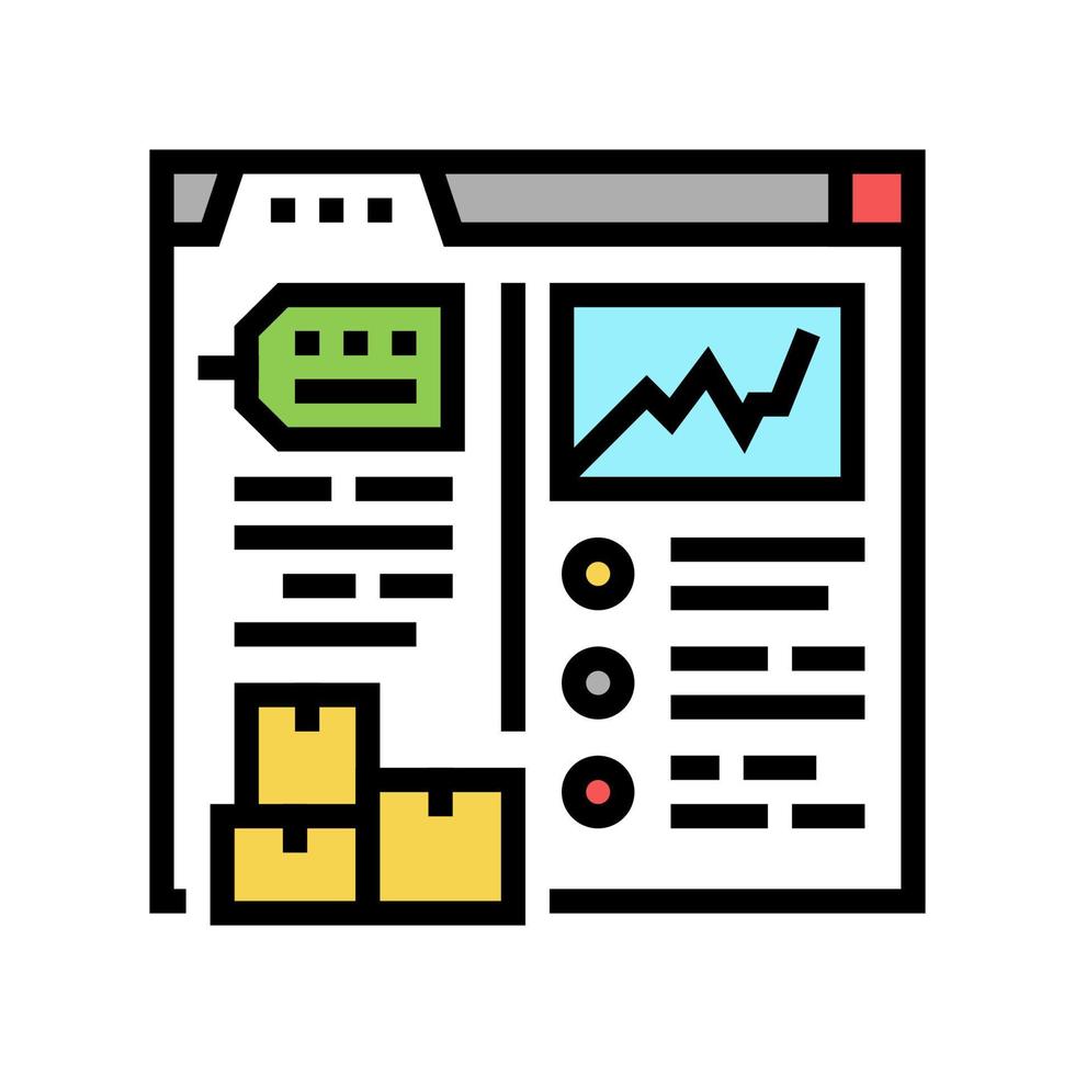 stock levels report color icon vector illustration