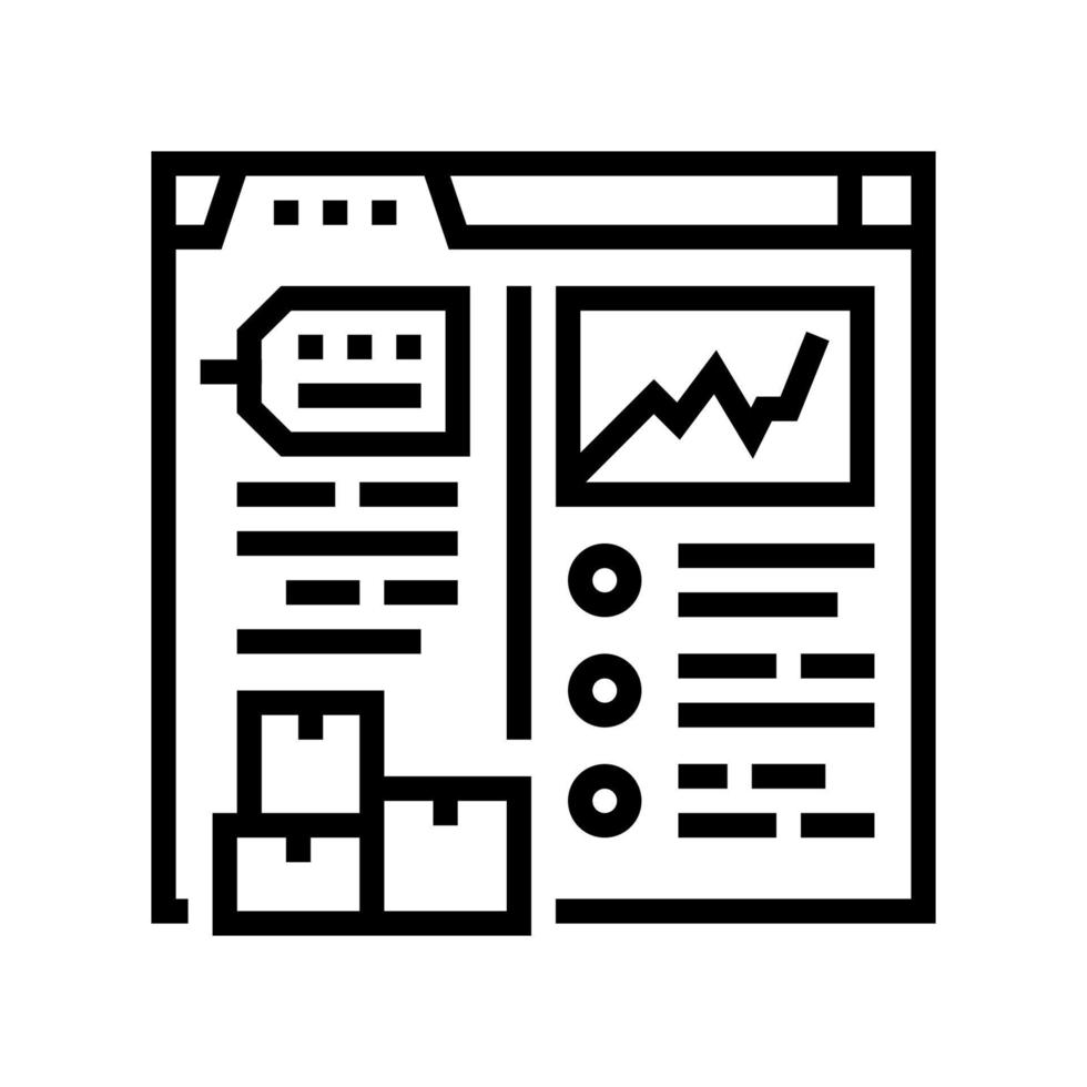 stock levels report line icon vector illustration
