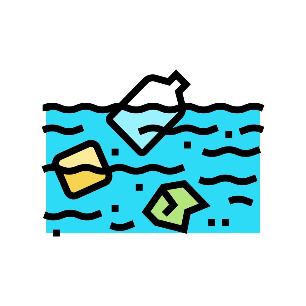 pollution plastic color icon vector illustration