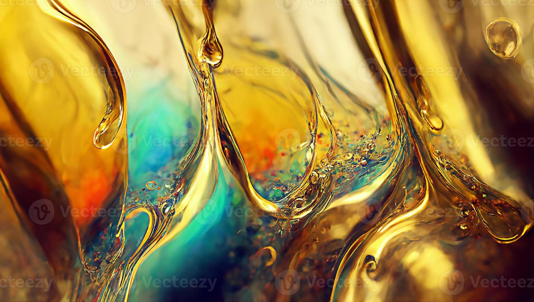 Luxurious abstract painting fluid art . A mixture of colors, waves and golden curls. For posters, other printed materials. 3d render photo