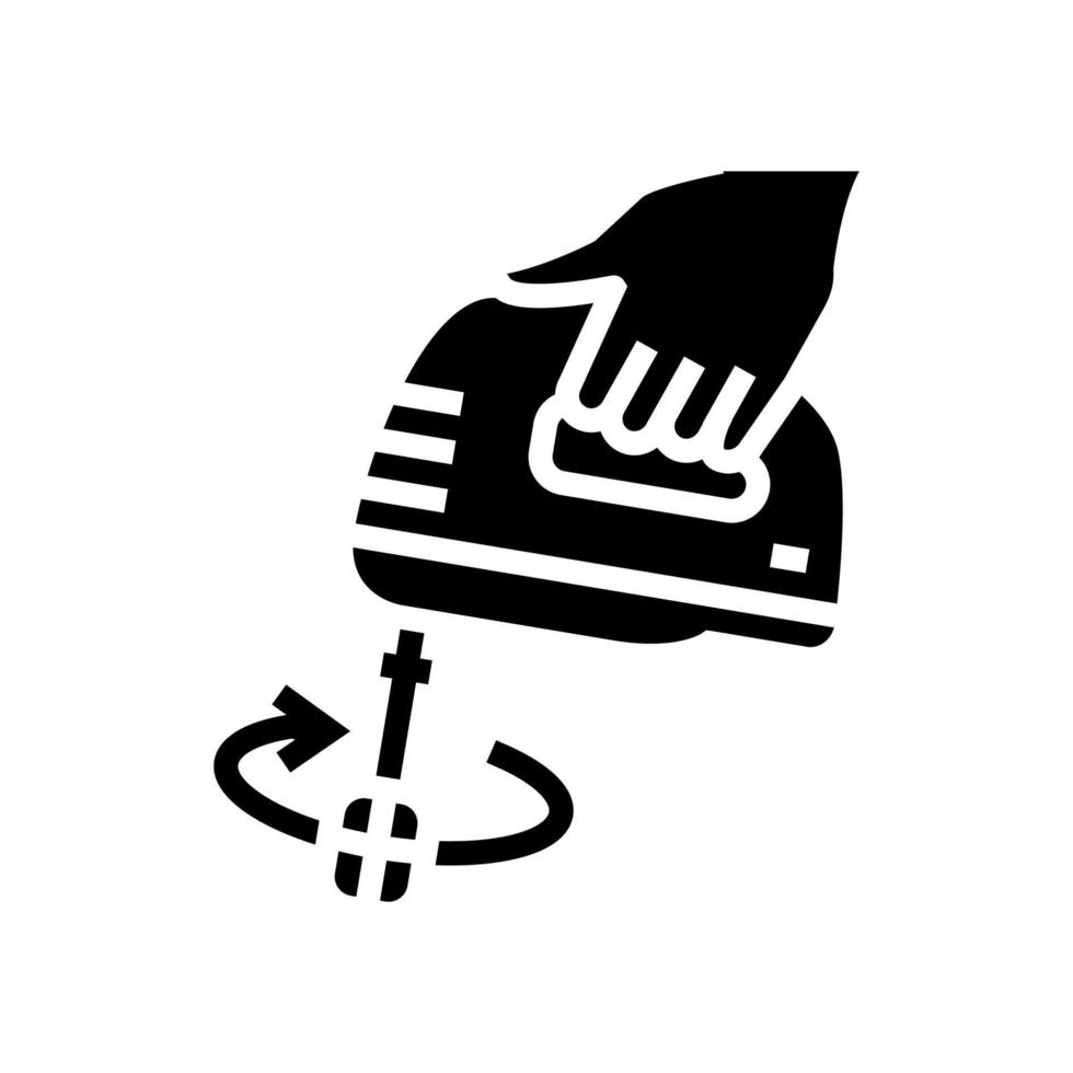 mixer beating glyph icon vector illustration