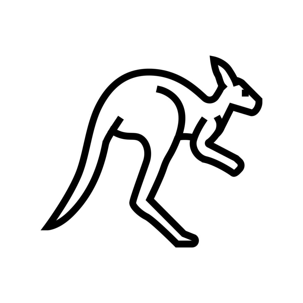 canguro animal en zoo línea icono vector ilustración