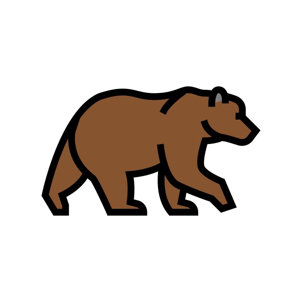 oso animal en zoo color icono vector ilustración