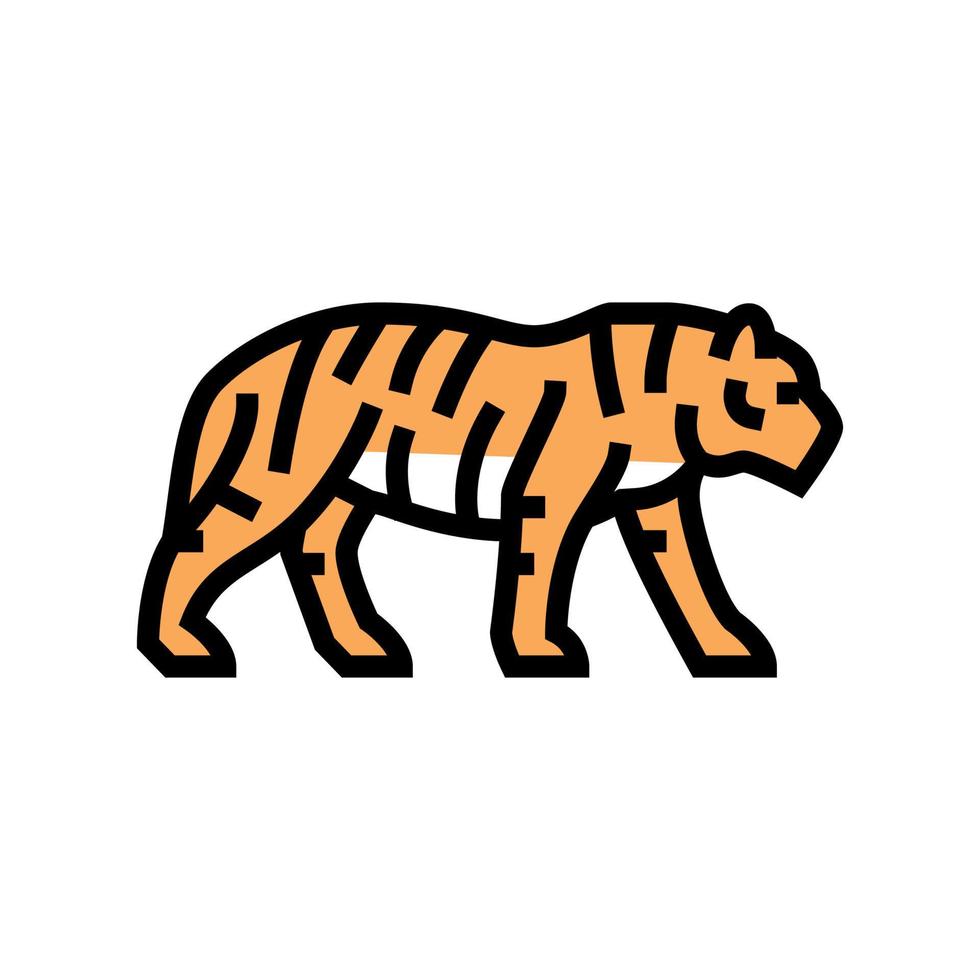 tigre animal en zoo color icono vector ilustración