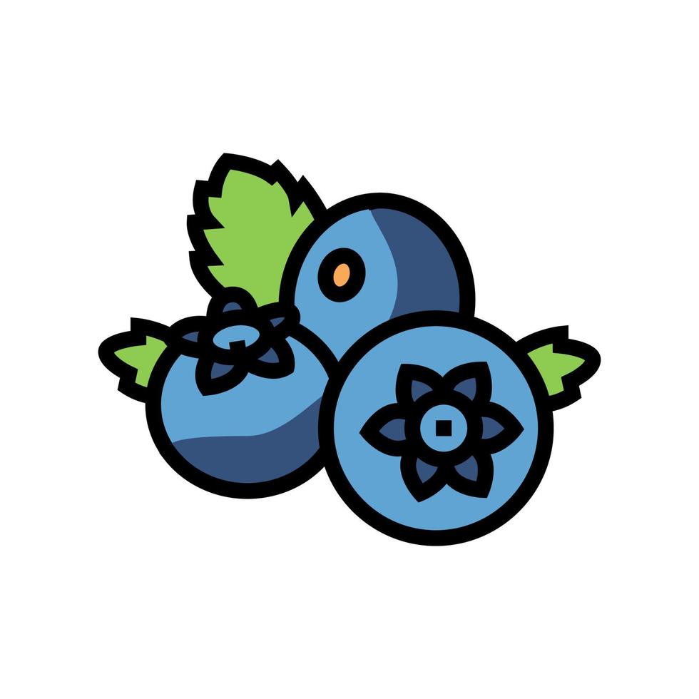 blueberry berry color icon vector illustration