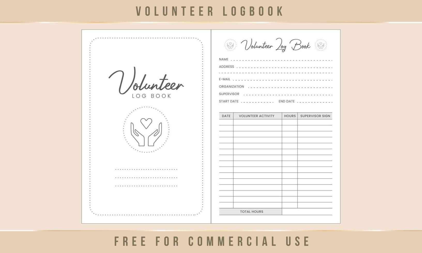 Volunteer Log Book Interior Design vector