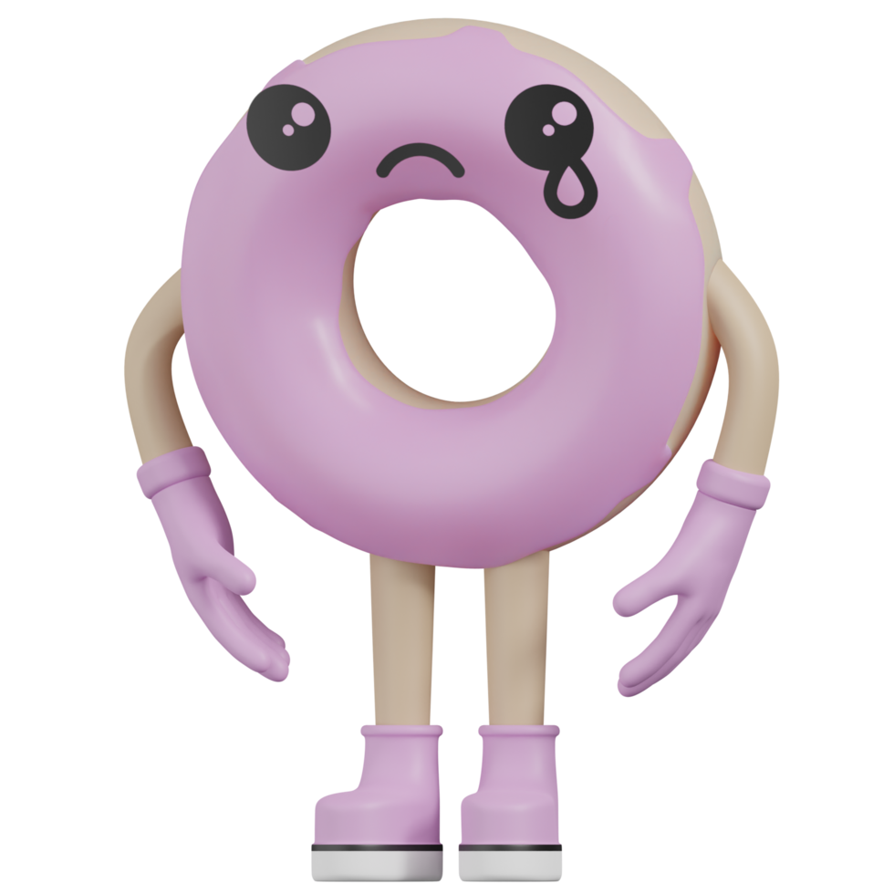 3d Isolated Donut with various expressions png