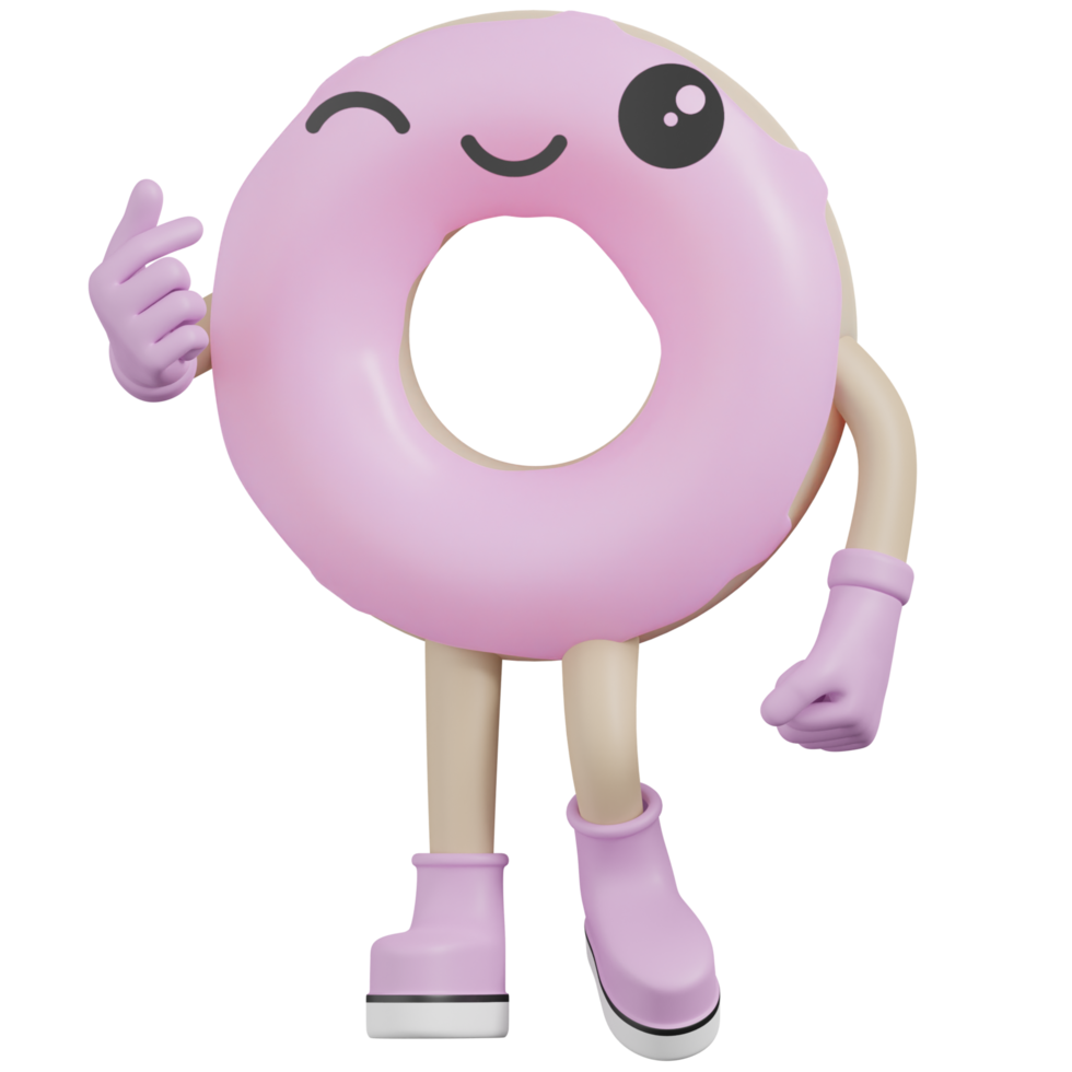 3D-geïsoleerde donut met verschillende uitdrukkingen png