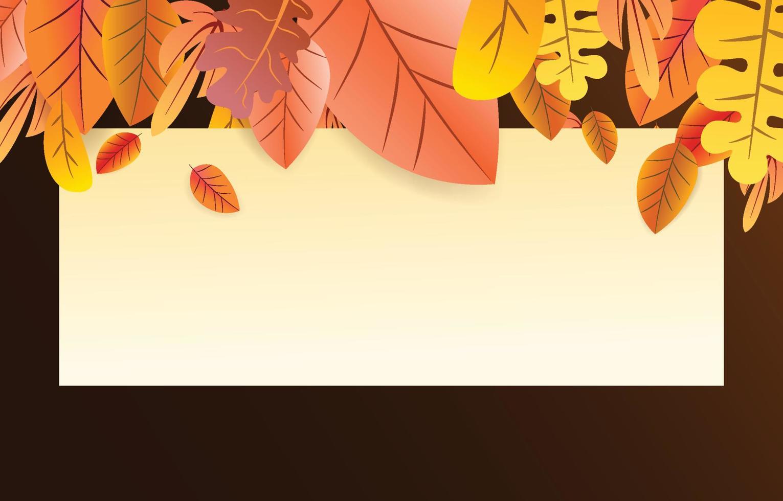 fondo de otoño con hojas de color amarillo dorado con marcos cuadrados y espacio libre, concepto de otoño, para papel tapiz, postales, tarjetas de felicitación, páginas web, banners, ventas en línea. ilustración vectorial vector