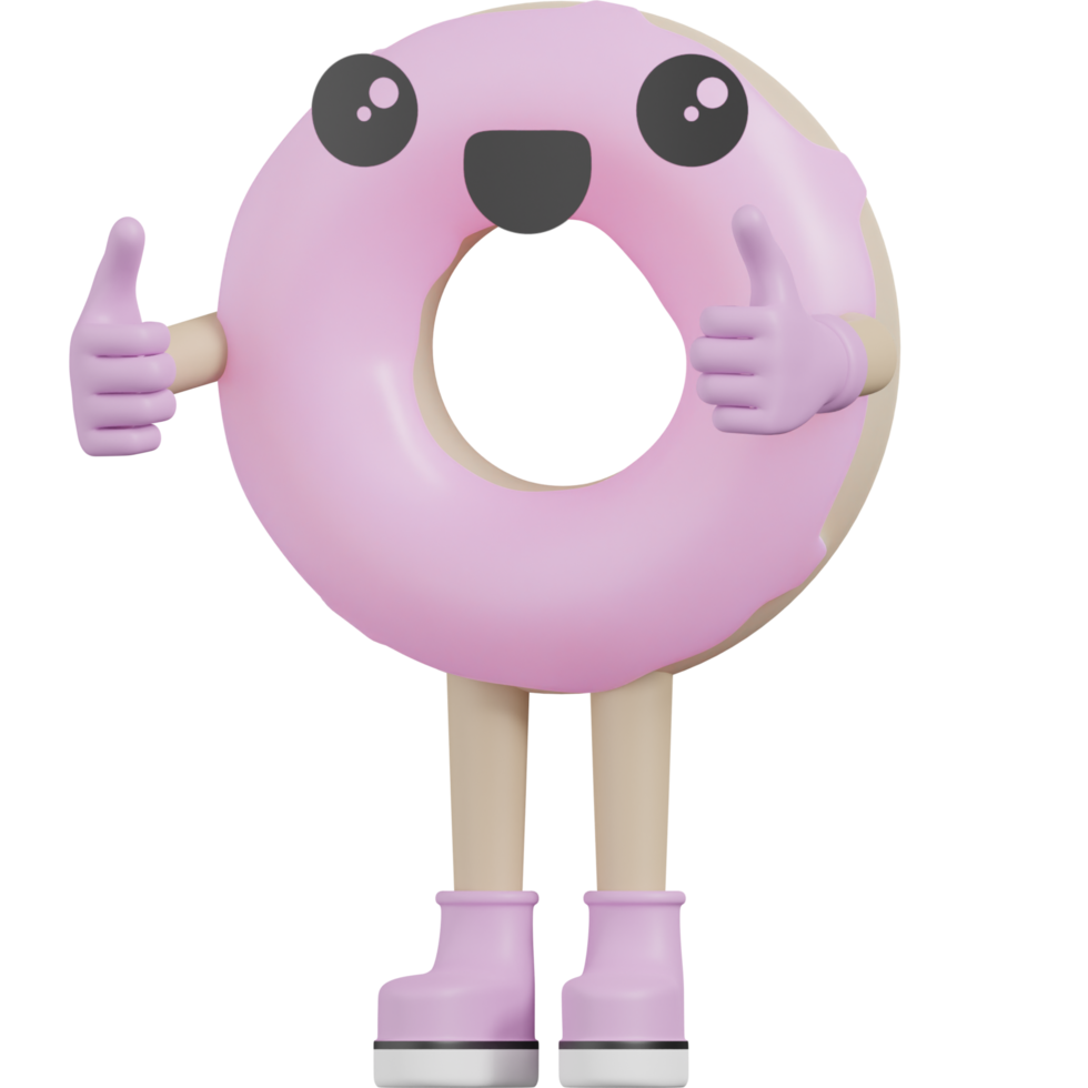 rosquinha 3D isolada com várias expressões png