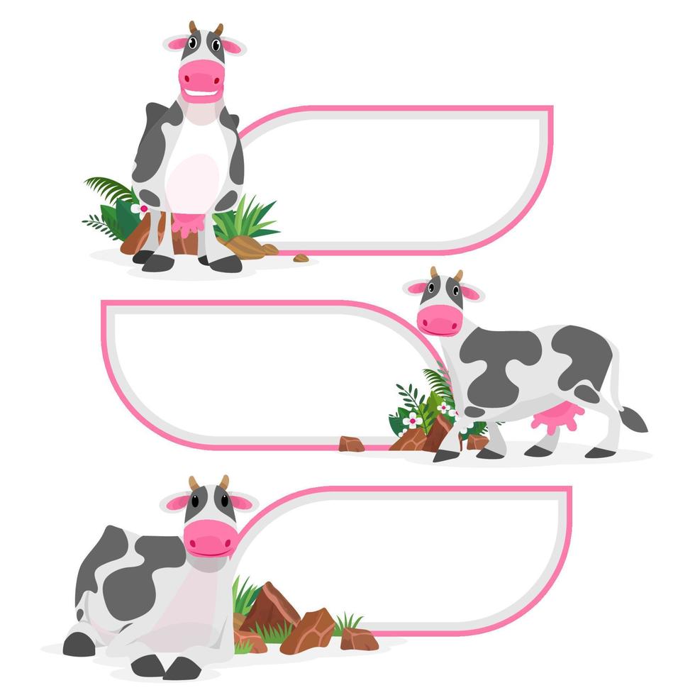 Cute animals in ranch, Placards and banner in farms Design for banner, layout, annual report, web, flyer, brochure, ad vector