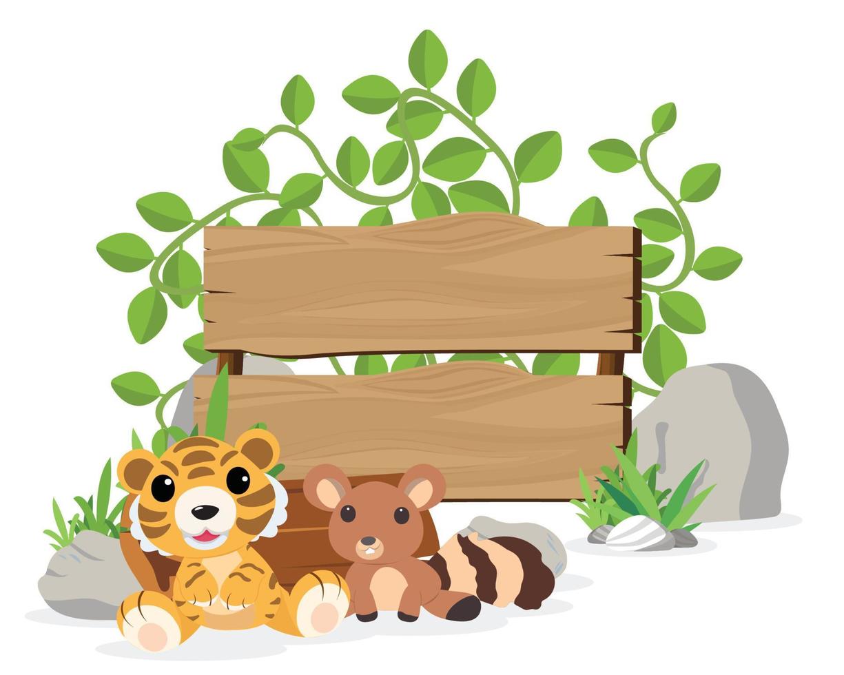 Cute animals in Zoo, Placards and banner in zoos Design for banner, layout, annual report, web, flyer, brochure, ad. vector