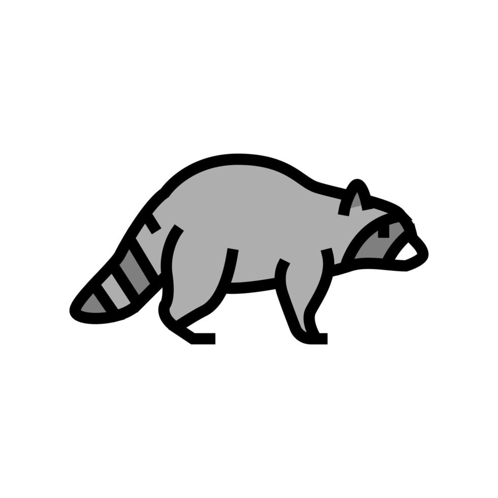 raccoon wild animal color icon vector illustration