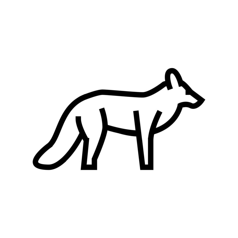 fox animal salvaje línea icono vector ilustración