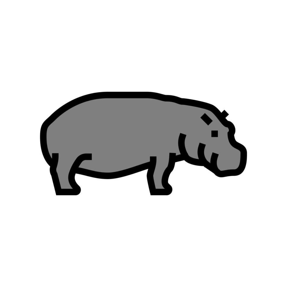 hippopotamus wild animal color icon vector illustration