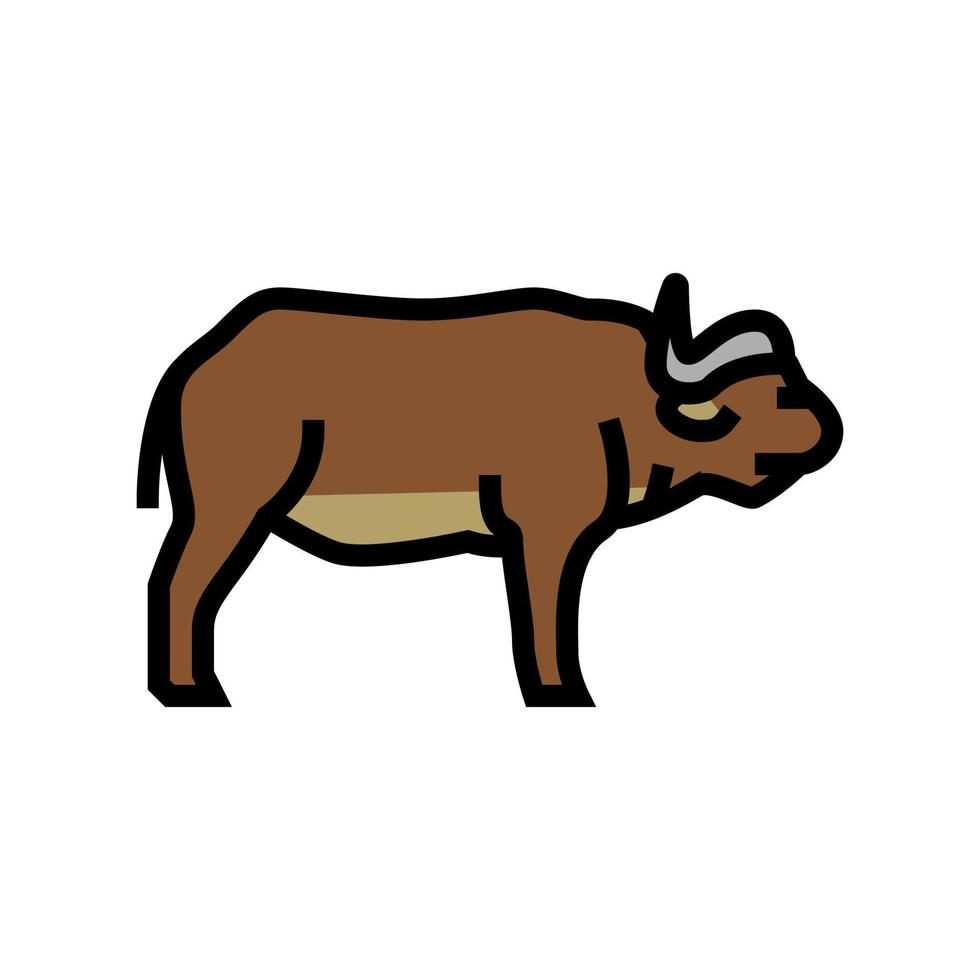 buffalo mammal wild animal color icon vector illustration