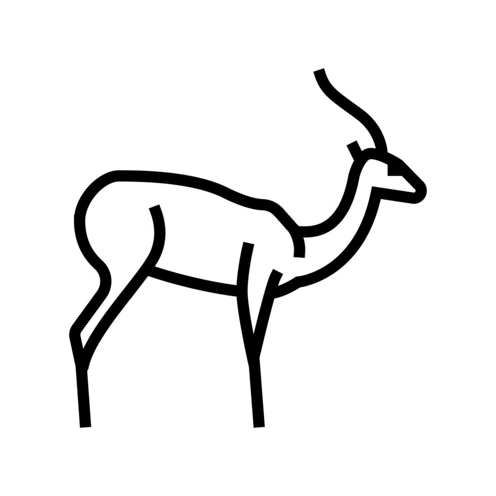 antelope wild animal line icon vector illustration