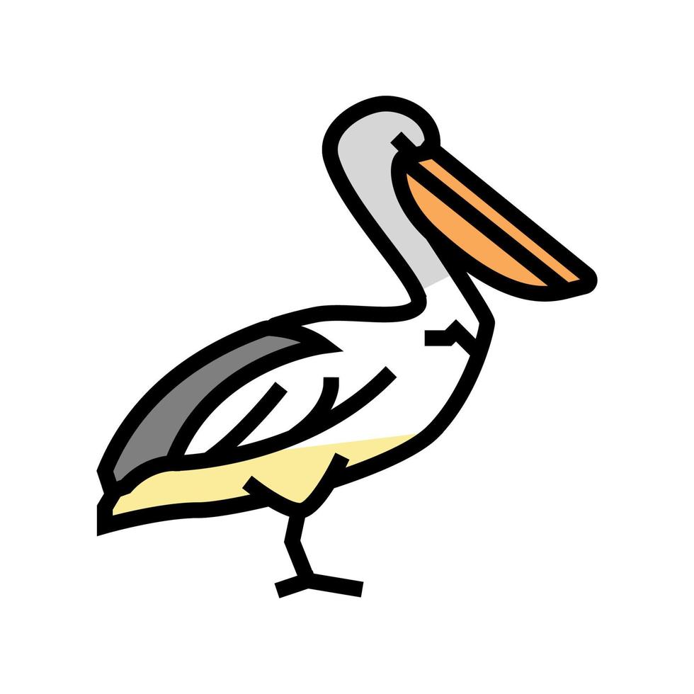 pelican wild bird color icon vector illustration