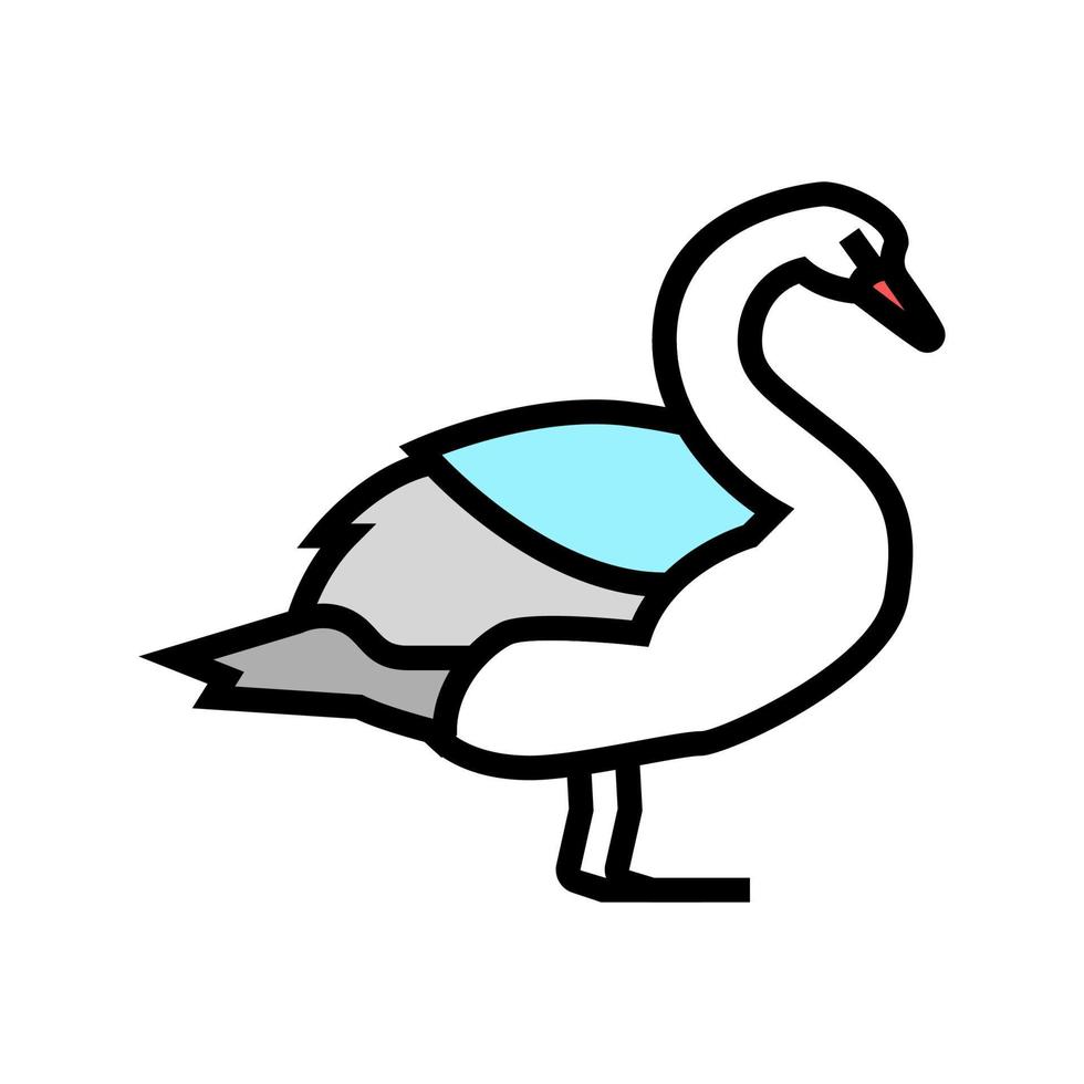 cisne pájaro salvaje color icono vector ilustración