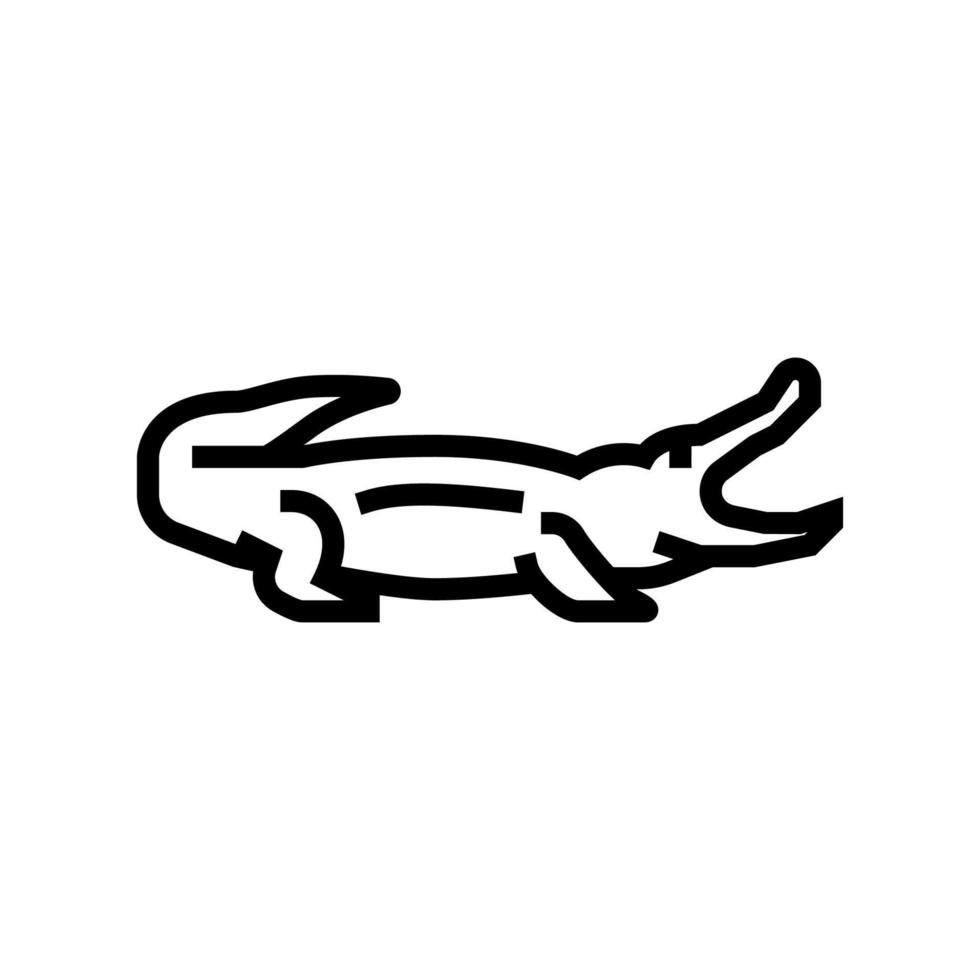 crocodile reptile in zoo line icon vector illustration